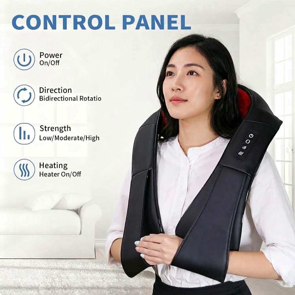 Shiatsu Neck & Back Massager with Heat - Deep Tissue Pain Relief for Shoulder 
