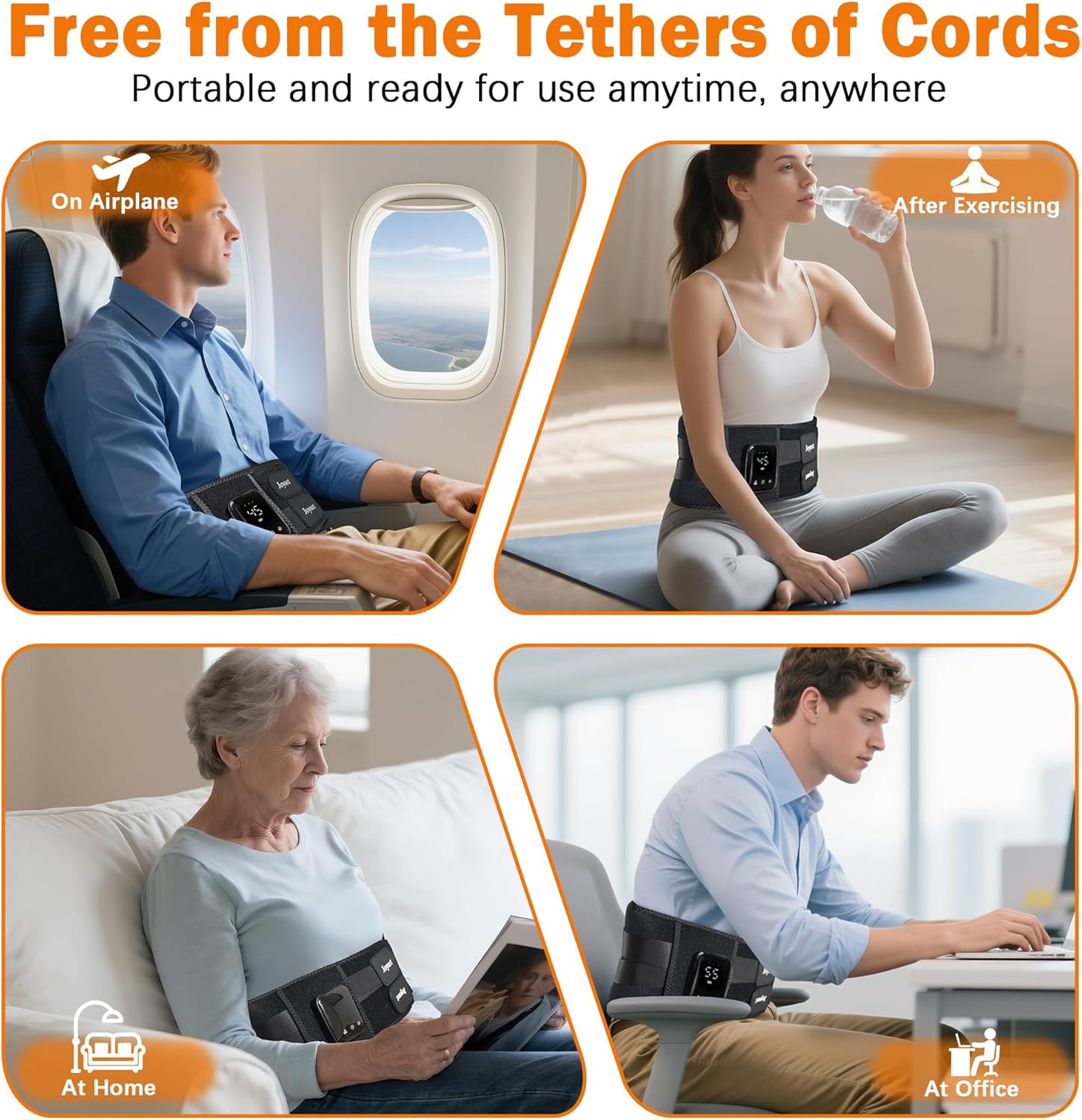 Back Brace Cordless Heating Pad for Back Pain Relief Heating Vibration & Lumbar support