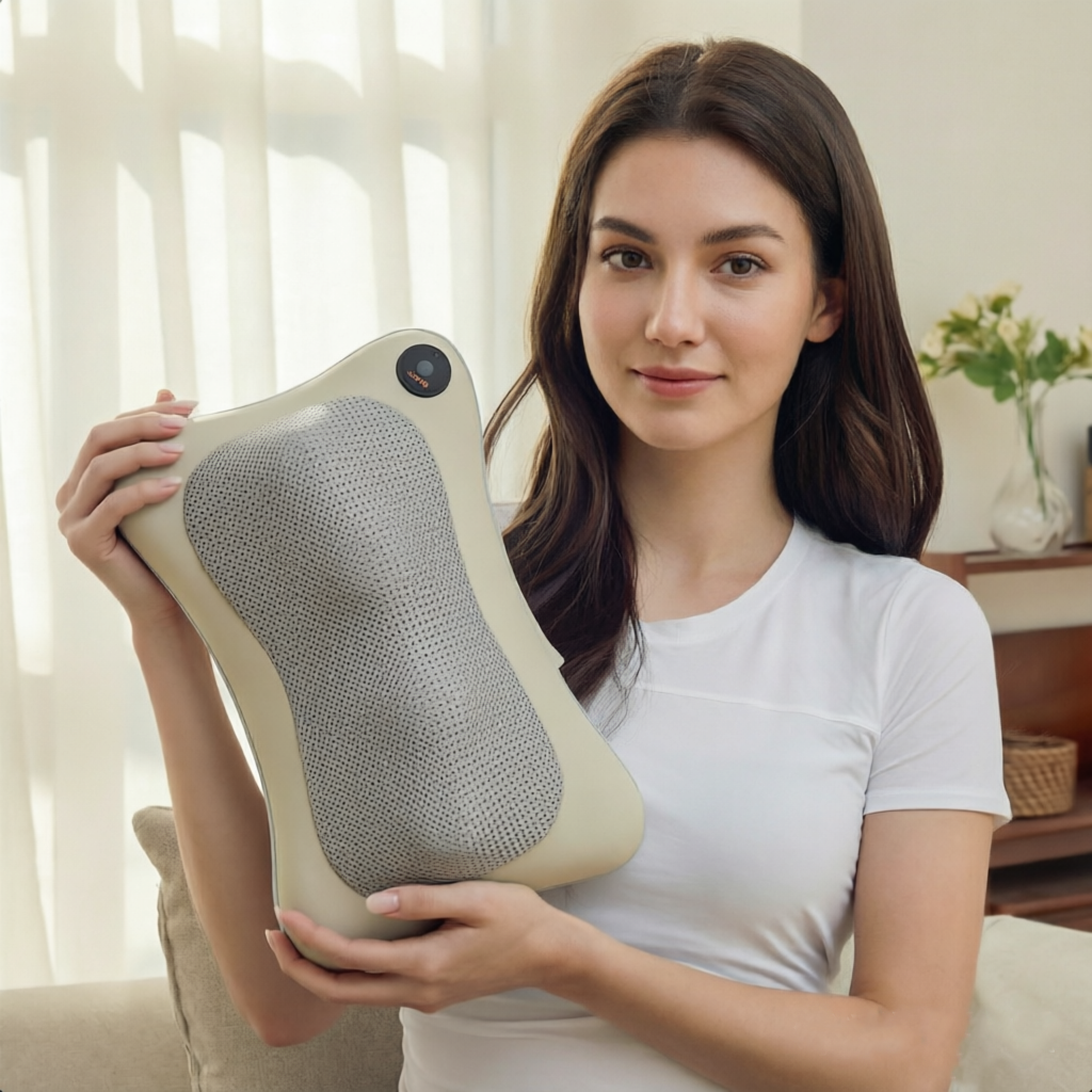 Pillow Massager with Heat, Shiatsu Deep Tissue Massage for Neck, Shoulder, Upper & Lower Back Pain Relief